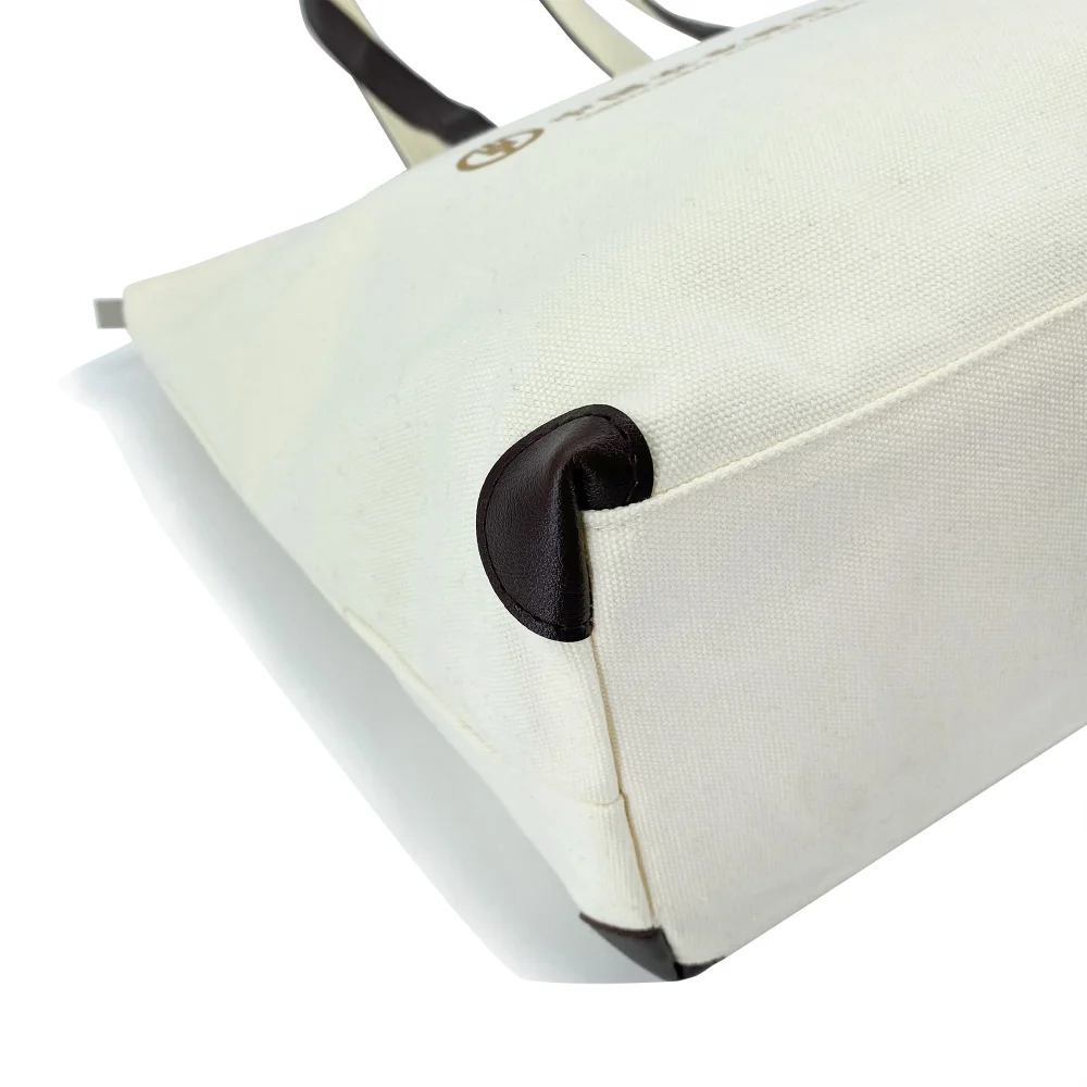 16oz Classic Luxury Cotton Canvas Tote Bag with Leather Handle Customized Logo Fashionable Design - CT-24507 - Detail