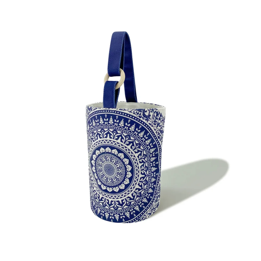 Classic Pattern Recyclable Bucket-Shaped Cotton Tote Bag Fashionable and Eco-Friendly - CT-24530 - Detail