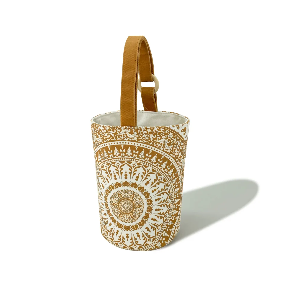 Classic Pattern Recyclable Bucket-Shaped Cotton Tote Bag Fashionable and Eco-Friendly - CT-24530 - Detail