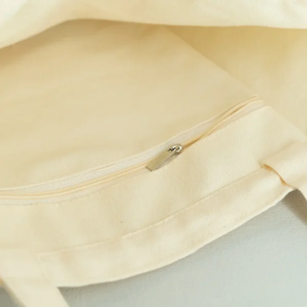 Organic Cotton Custom Printed Tote Bag with keychain ring - CT23A003 - Detail