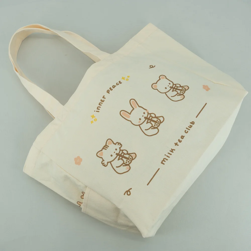 Beer design Organic Cotton Tote Bag with side pocket - CT23A004 - Detail