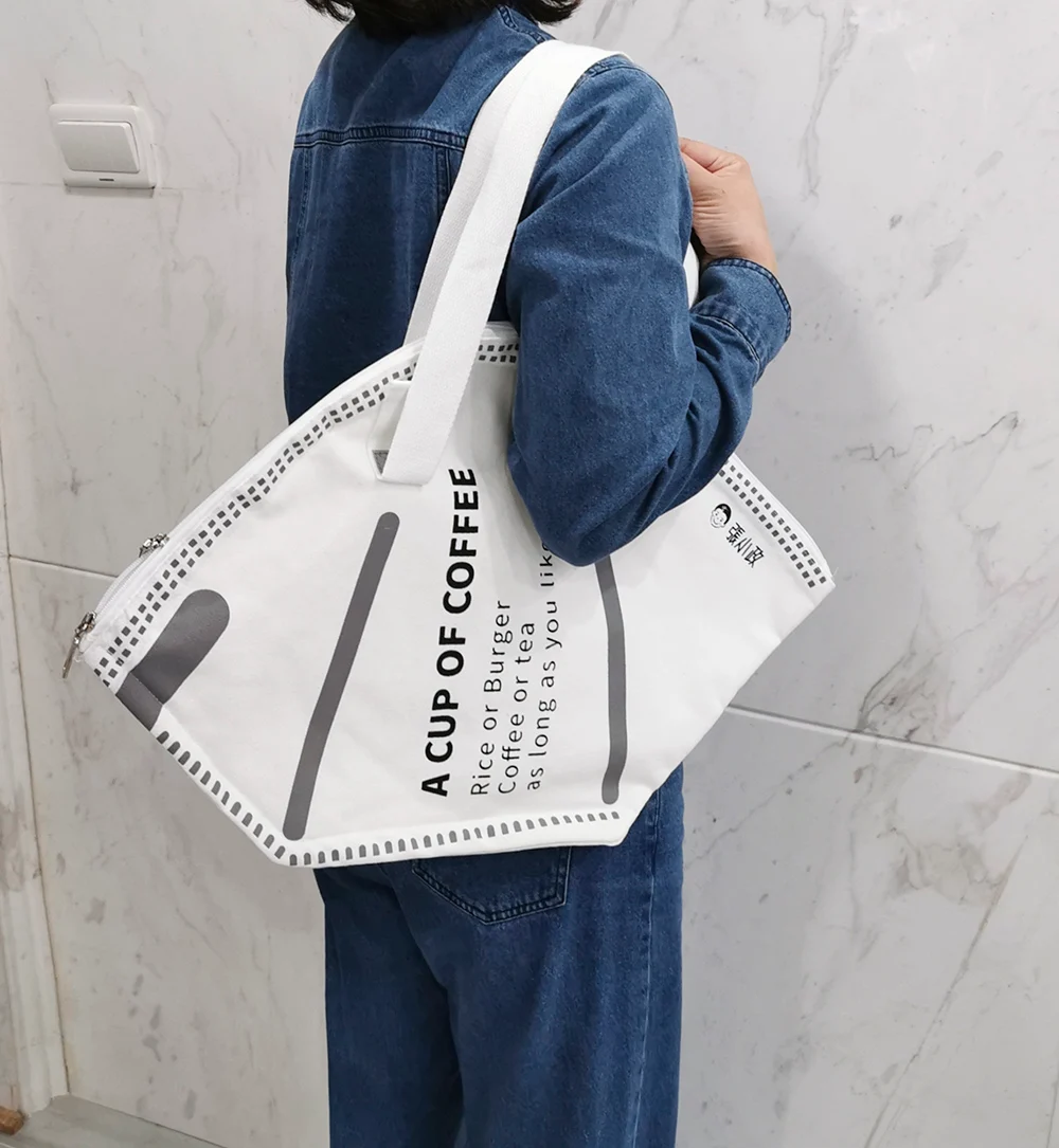 100pcs Moq Customized Logo Dumpling shape Cotton Canvas Tote Bag - CT23A035 - Detail
