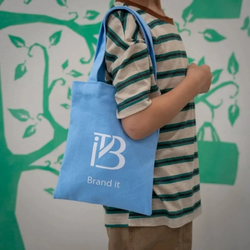 Mini small cotton canvas shopping tote bag for children and kids - CT23R001 - Detail