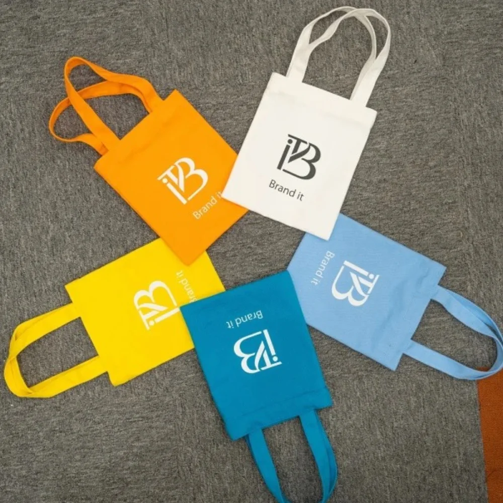 Mini small cotton canvas shopping tote bag for children and kids - CT23R001