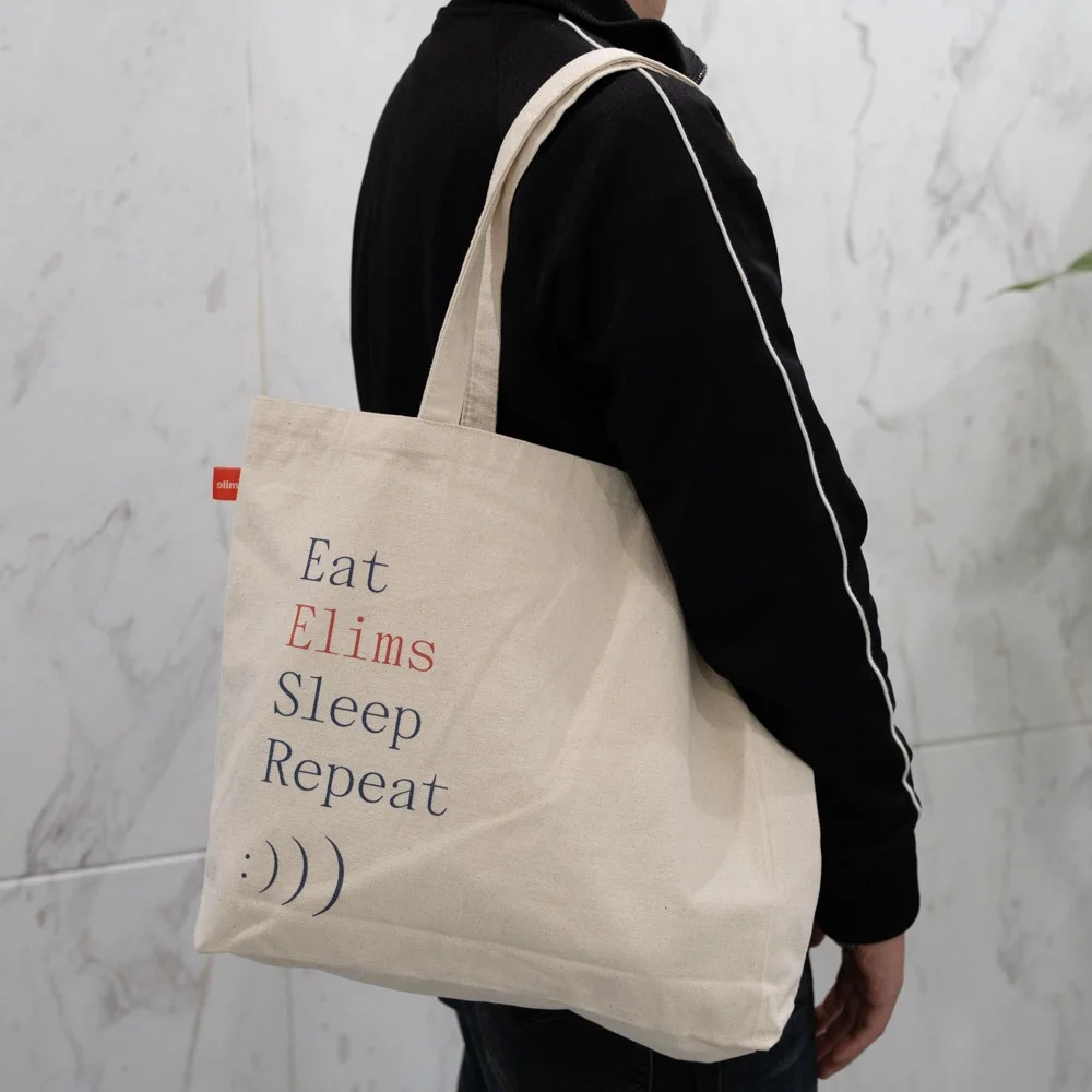 Large Premium Cotton Tote Bag With Label - CT23R002 - Detail