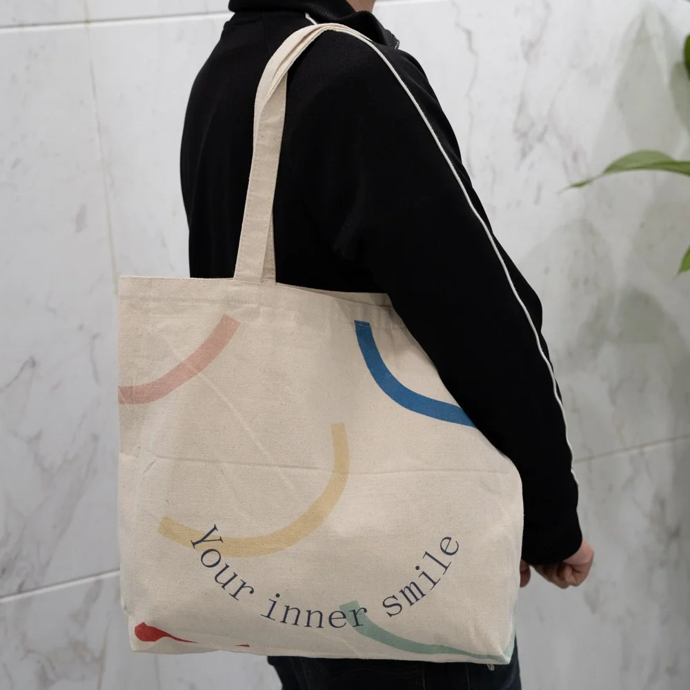 Large Premium Cotton Tote Bag With Label - CT23R002 - Detail