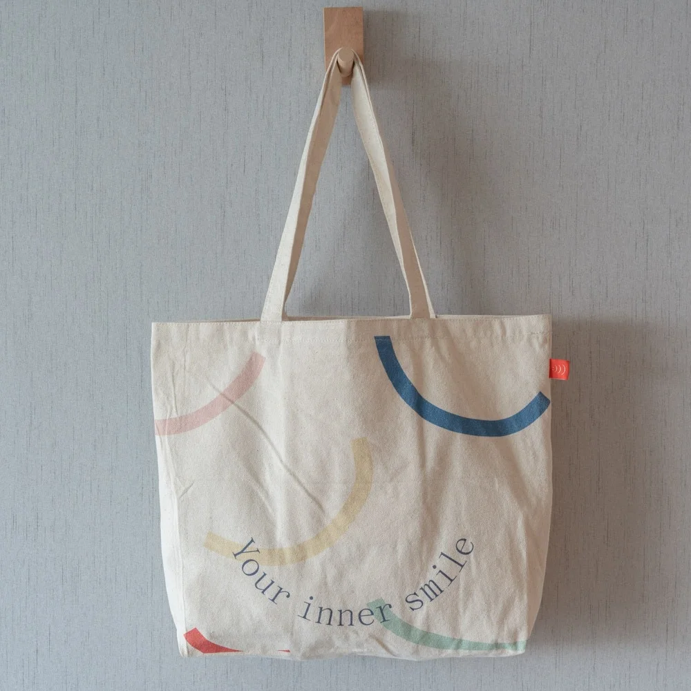 Large Premium Cotton Tote Bag With Label - CT23R002
