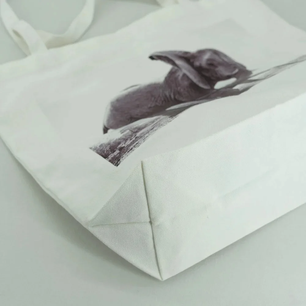 Large size elephant cotton canvas shopping bag - CT23R003 - Detail