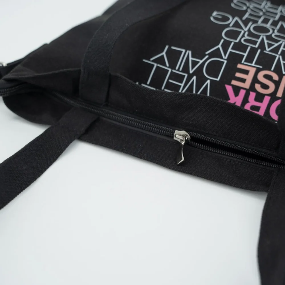 Classic Style Cotton Tote Bag With Shoulder Strap - CT23R004 - Detail
