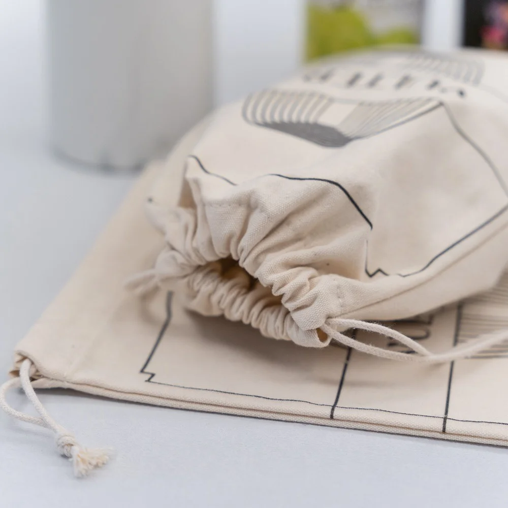 Sustainable Style for Everyday Convenience Cotton Drawstring Bags - CT23R018 - Detail