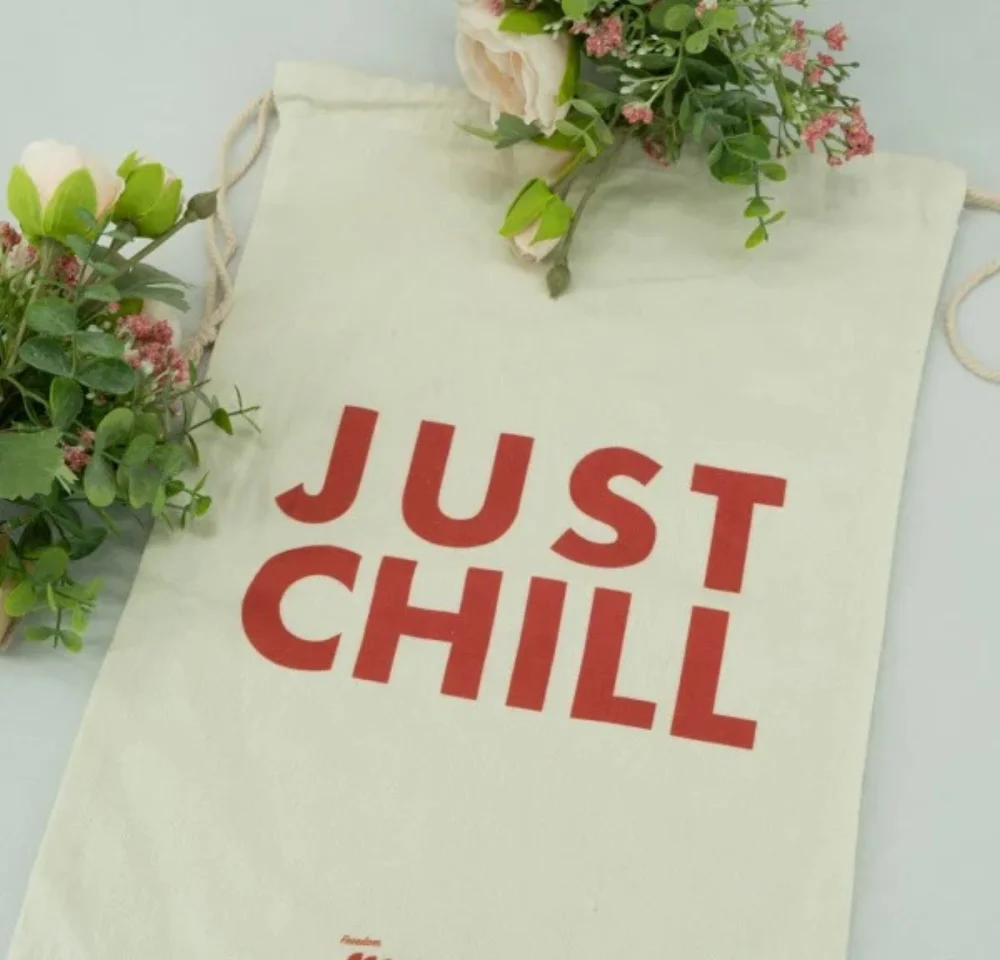 Durable and Fashionable Premium Cotton Drawstring Pouches Bag - CT23R021 - Detail