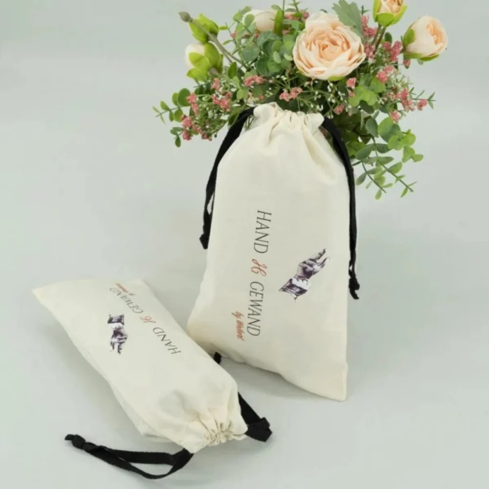 Sustainable Fashion Reusable Cotton Drawstring bag for gloves - CT23R022