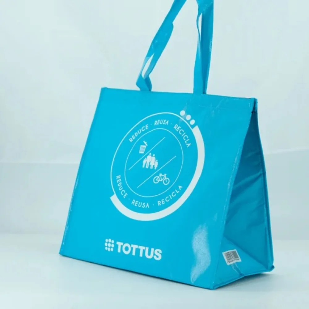 Laminated pp Fashion Blue Non Woven Big Laminated Lunch Cooler Bag with MAGIC TAPE closure - ICEK-1601