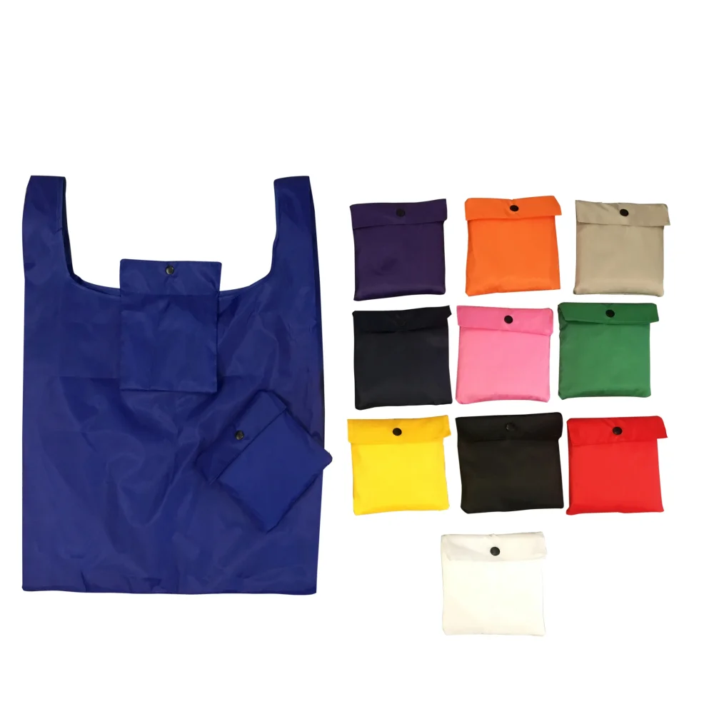 wholesale various colors recycling reusable folding polyester bags for shopping - JR22PE01