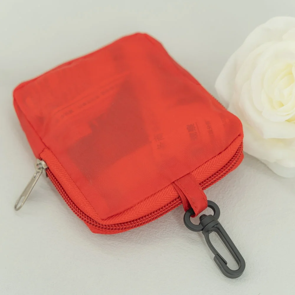 Reusable Custom printed logo pocket 190T polyester foldable shopping bags with pouch - JR22PE03 - Detail