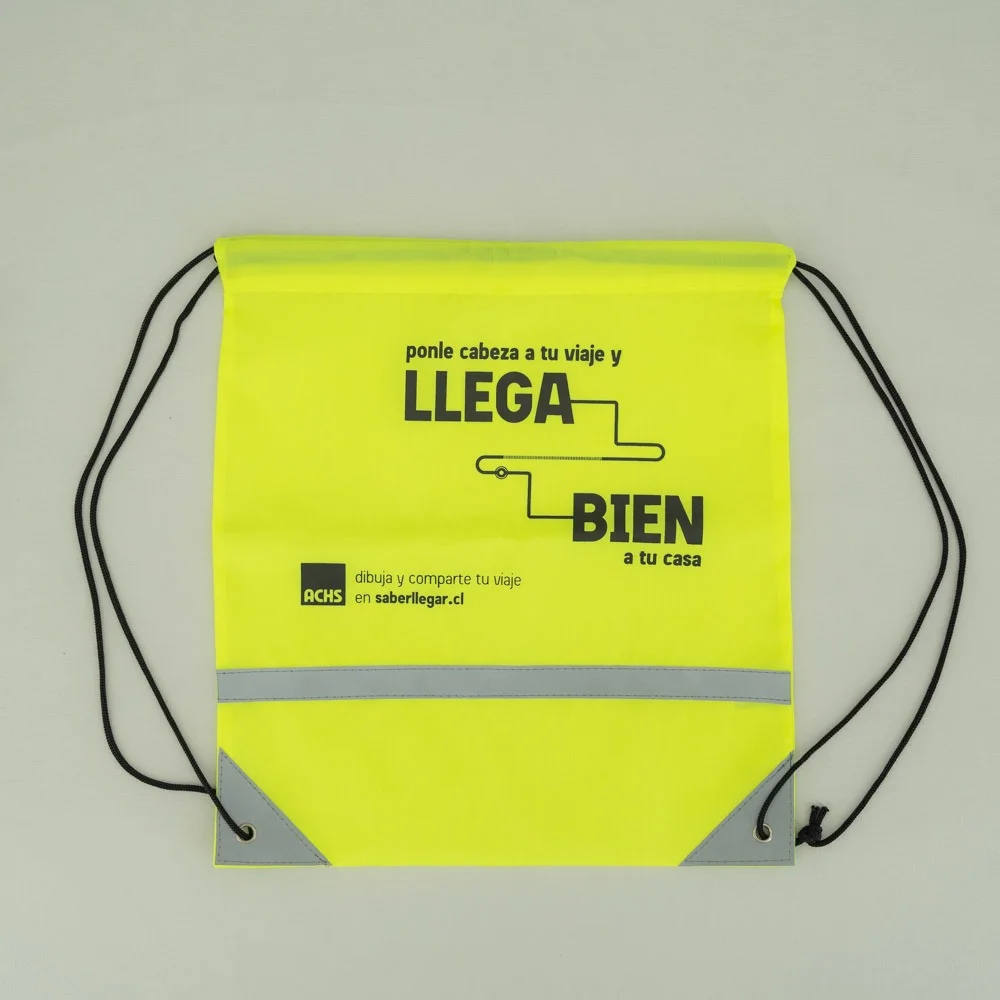 High quality sport reflective strip customized portable polyester drawstring backpack bag - JR22PE06