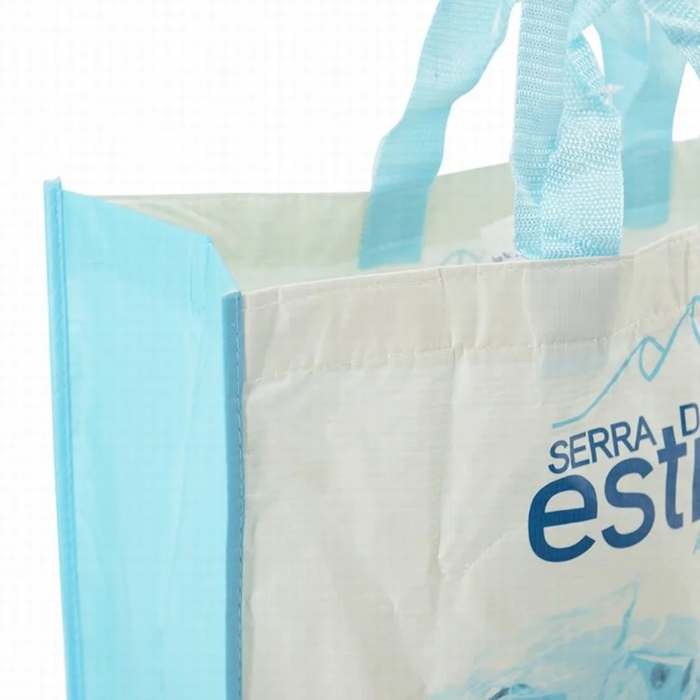 Custom Printed Waterproof 100% Reusabled Fashion Laminated Polypropylene Rpet Shopping Tote Bag With PP Webbing - JR22PT01 - Detail