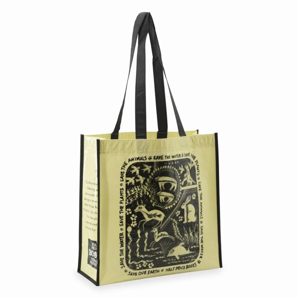 Recycled plastic bottles woven custom reusable mexican rpet grocery tote shopping bags - JR22PT02 - Detail