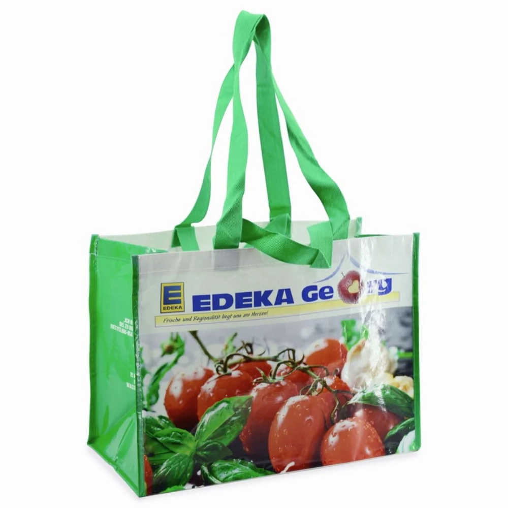 Waterproof custom printing reusable recycled rpet gift shopping tote bas with handles - JR22PT05