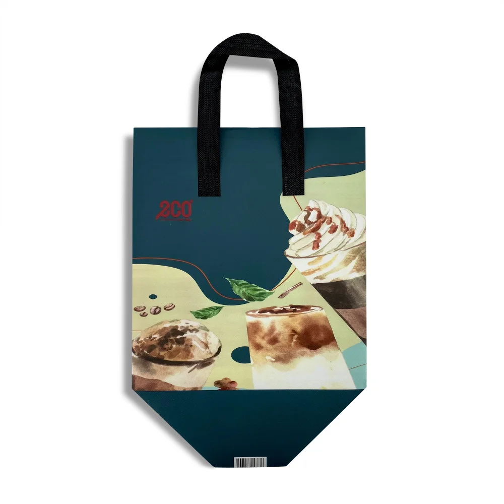 Ultrasonic coated PP non-woven takeaway lunch thermal cooler bag reusable disposable insulated food bag for takeout - JR24IC10 - Detail