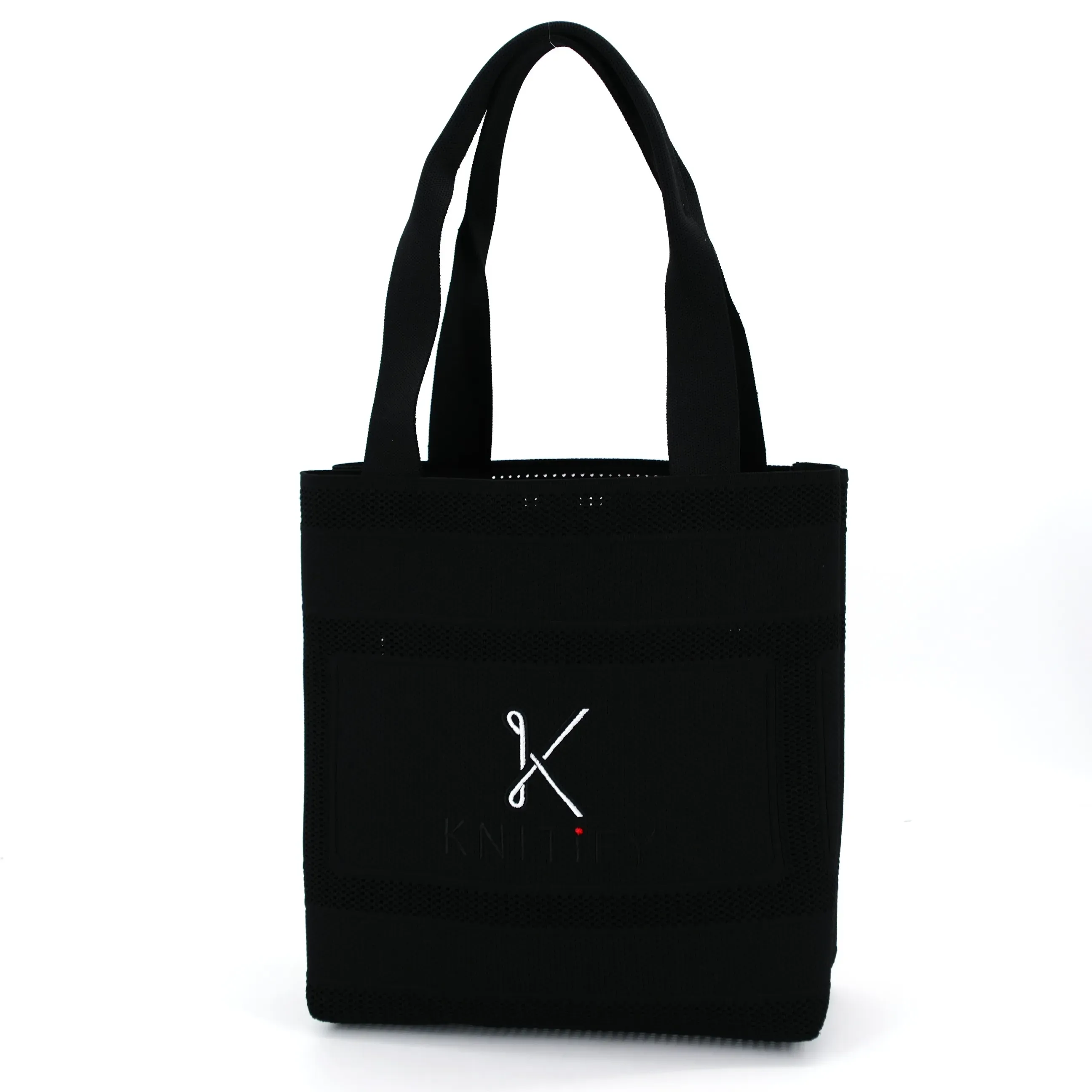 Eco-Friendly Polyester Yarn Material BSCI & REACH Certificate Reusable Knitted Tote Bag with Custom Logo - KB-2503 - Detail