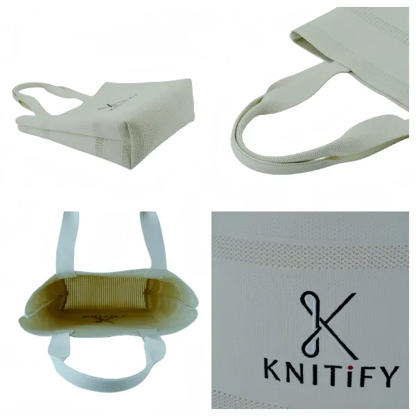 Eco-Friendly Polyester Yarn Material BSCI & REACH Certificate Reusable Knitted Tote Bag with Custom Logo - KB-2503 - Detail