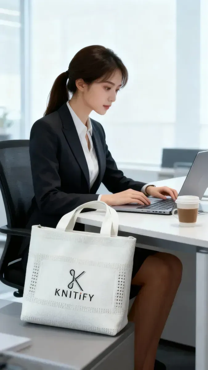 Eco-Friendly Polyester Yarn Material BSCI & REACH Certificate Reusable Knitted Tote Bag with Custom Logo - KB-2503 - Detail