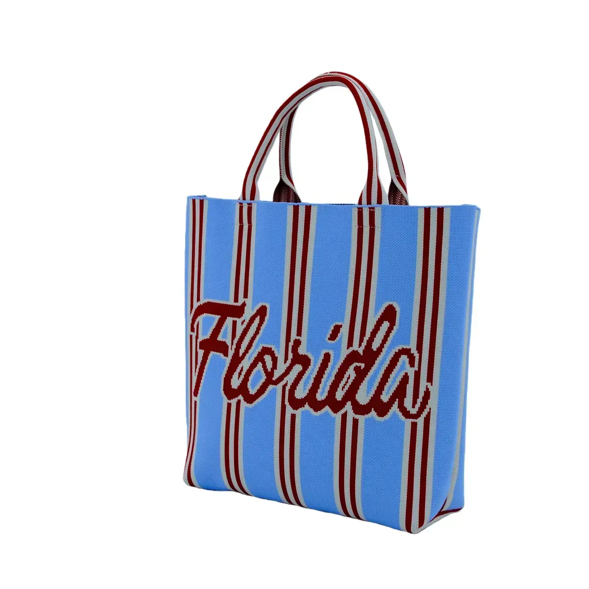 Eco-Friendly Durable Lightweight Reusable Polyester Knitted Tote Bag with Custom Design Foldable & Portable for Women - KB-2507