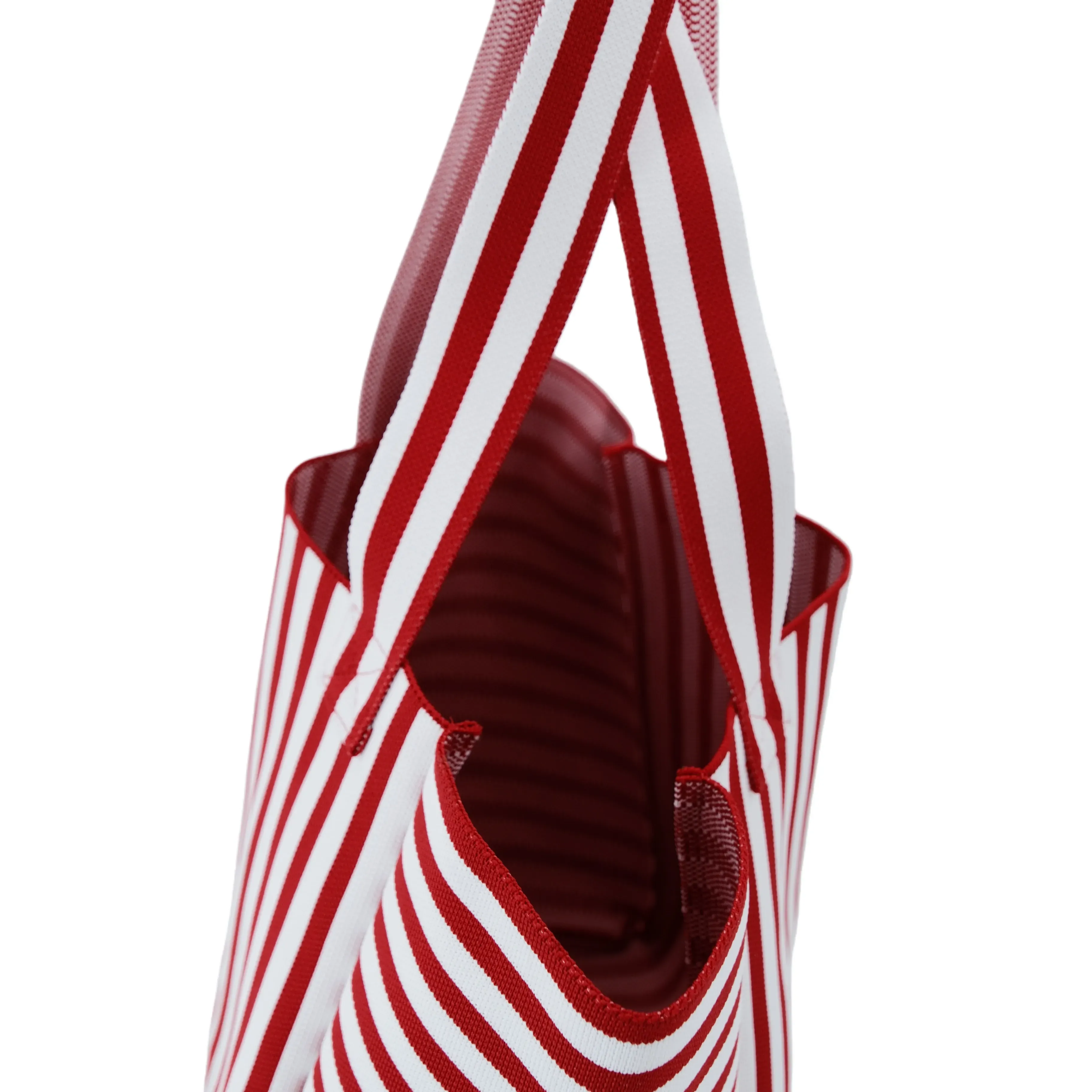 Eco-Friendly Durable Polyester Yarn Striped Knitted Tote Bag for Fashion & Daily Use - KB-2601 - Detail
