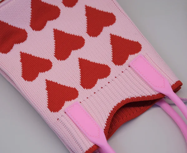 2023 new fashion autumn winter wholesale custom reusable chunky knitted shoulder mine bag for kids and girls - KS2301 - Detail
