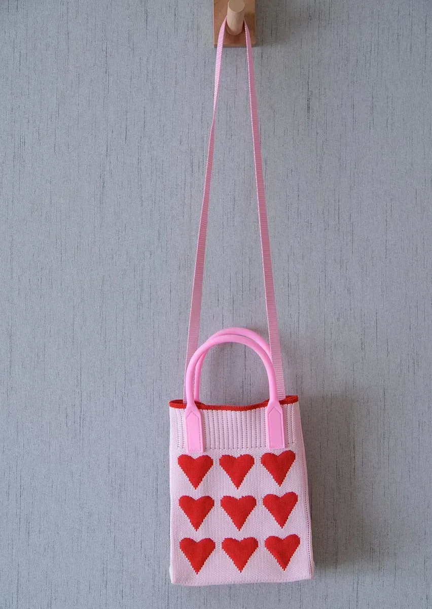 2023 new fashion autumn winter wholesale custom reusable chunky knitted shoulder mine bag for kids and girls - KS2301 - Detail