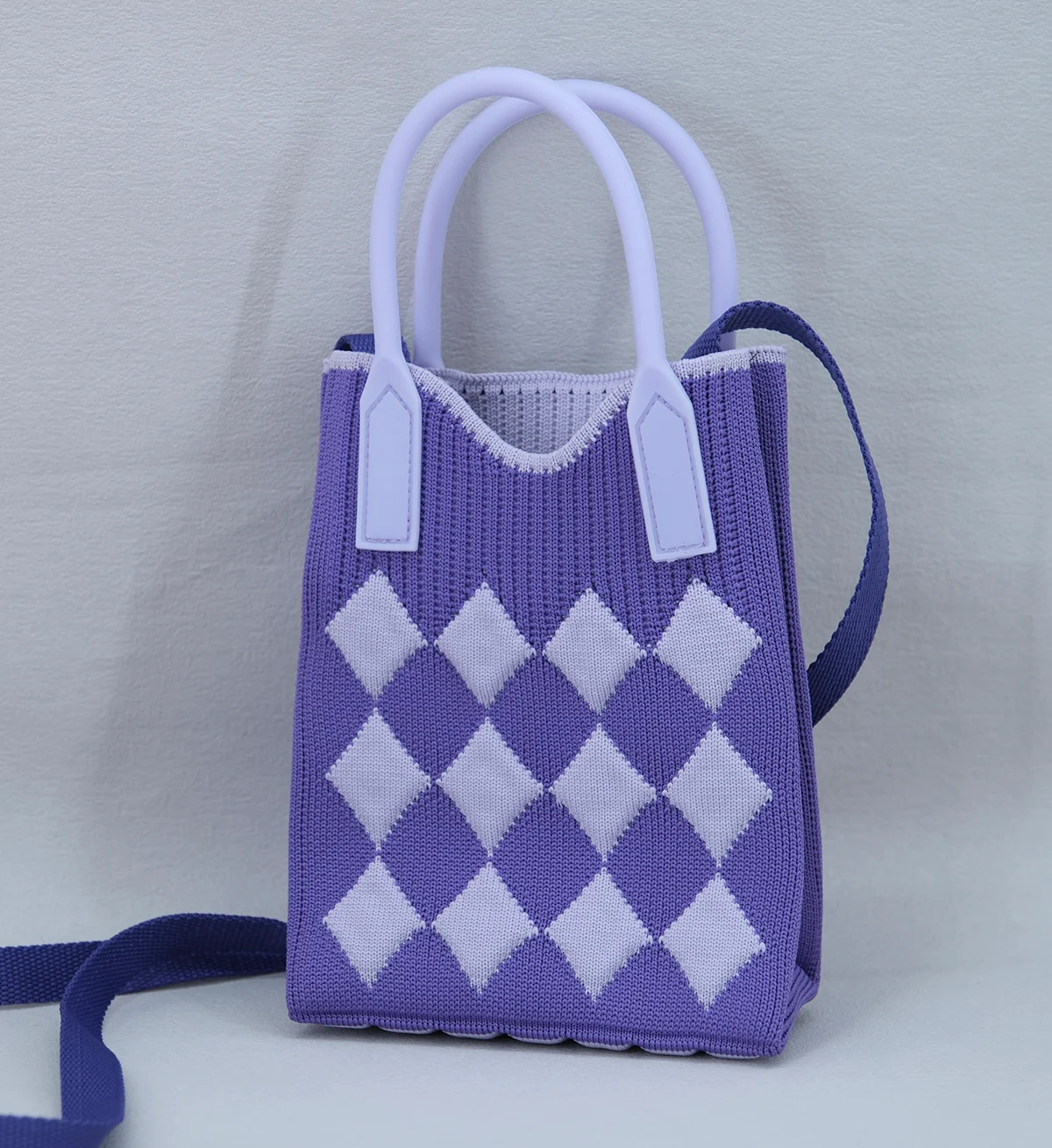 2023 new fashion autumn winter wholesale custom reusable chunky knitted shoulder mine bag for kids and girls - KS2301