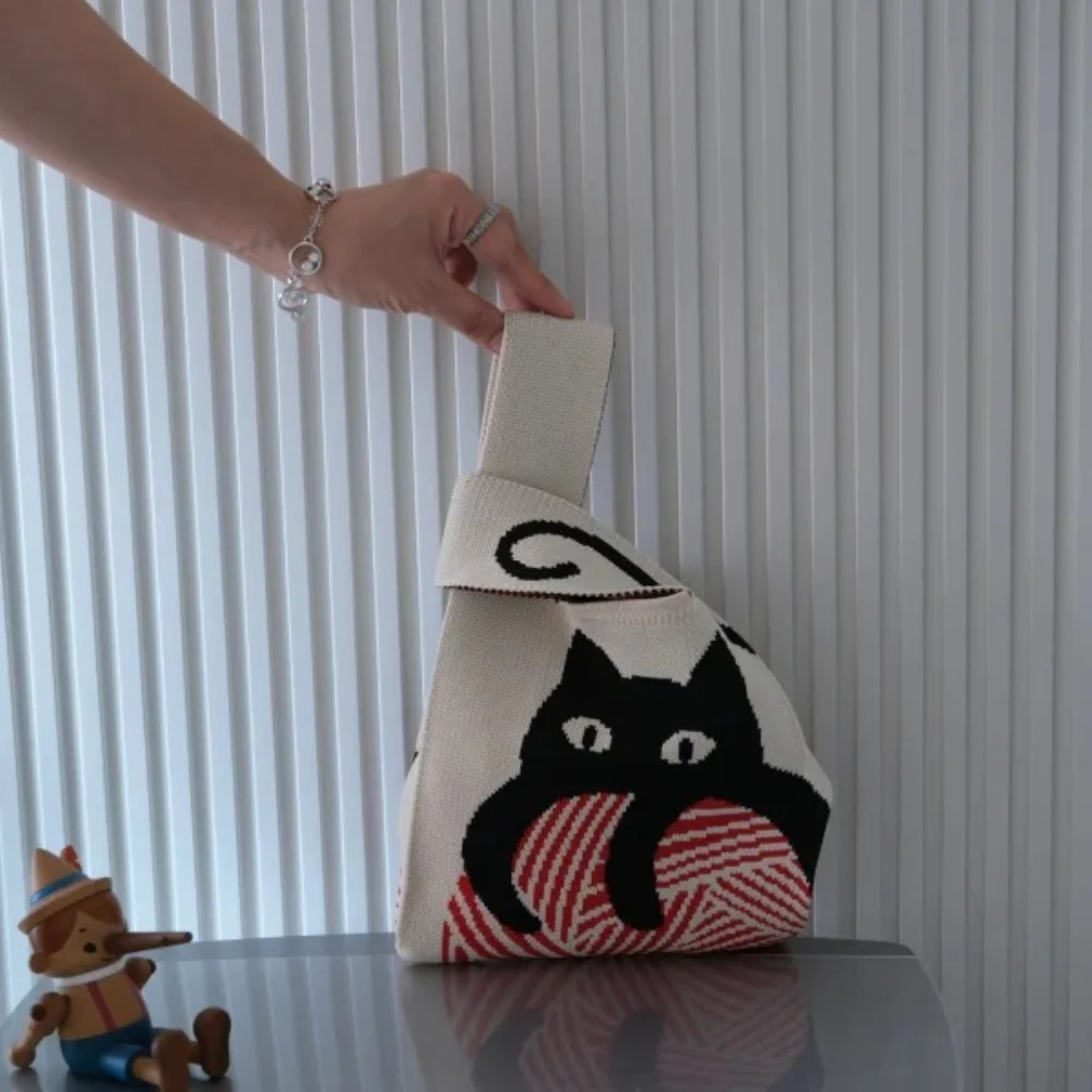 Custom Design Crochet knitted Handbag Fashion Ladies Knitted Tote Bag - KT-A07 - Detail
