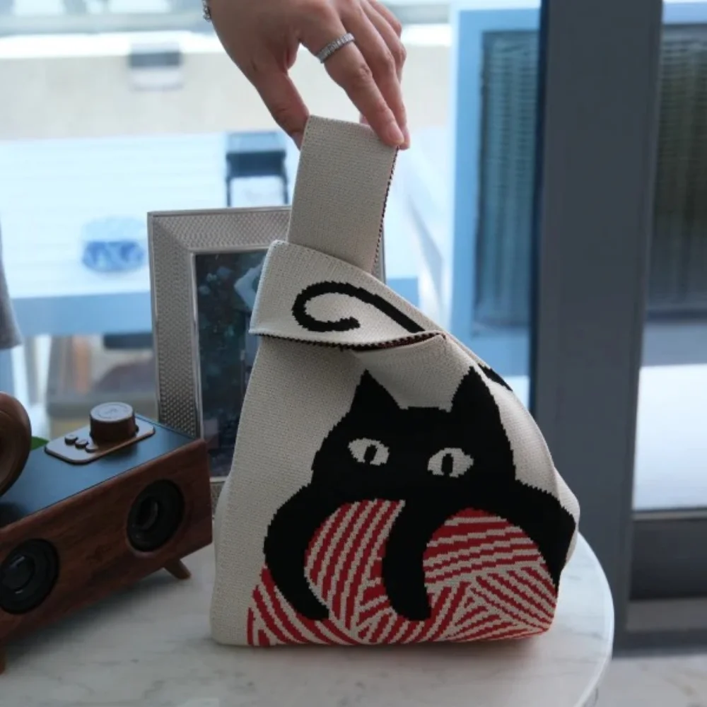 Custom Design Crochet knitted Handbag Fashion Ladies Knitted Tote Bag - KT-A07 - Detail