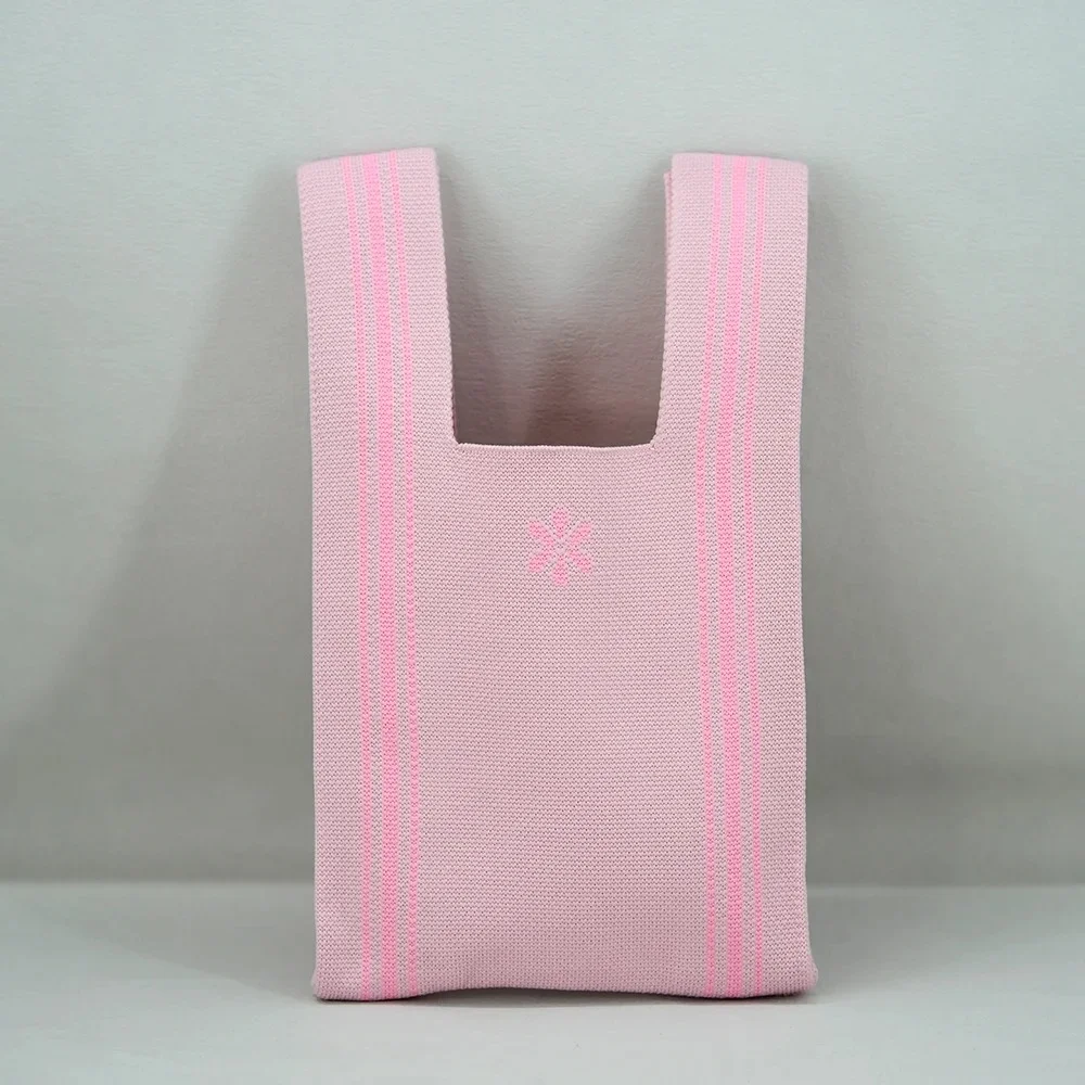 2023 fashion Knitted Weave Handbag Custom christmas Design Crochet Vest knit tote bag - KT-F22 - Detail