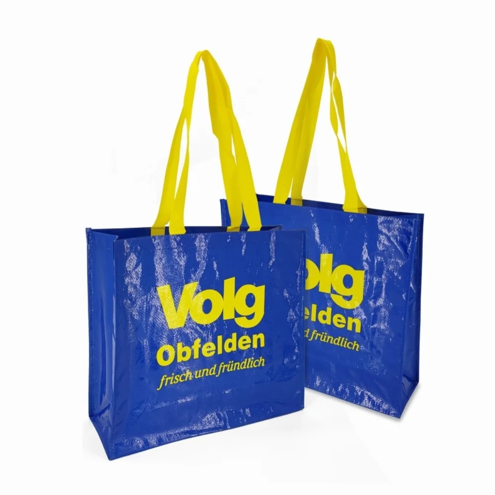 Custom Reusable Laminated Polypropylene Woven Bag Recycle Tote Shopping Bags - PW23R002