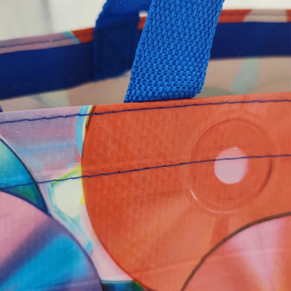 Promo full color printed woven polypropylene laminated pp woven matt recycle shopping bags customized - PW23R003 - Detail