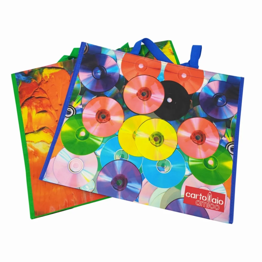 Promo full color printed woven polypropylene laminated pp woven matt recycle shopping bags customized - PW23R003 - Detail
