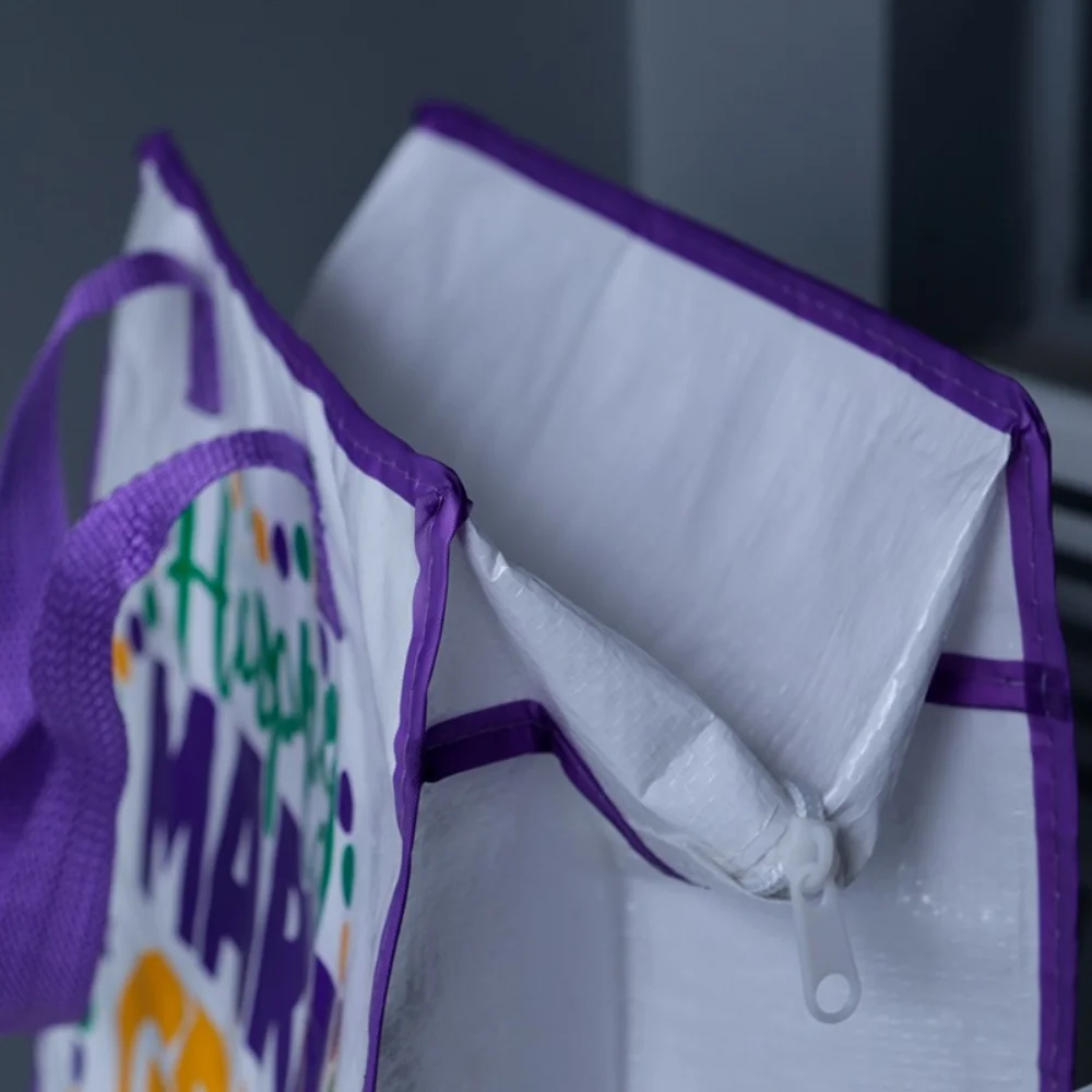 Customized design Offset Printing Pp Webbing Handles PP Woven shopping bag with Zipper - PW23R013 - Detail