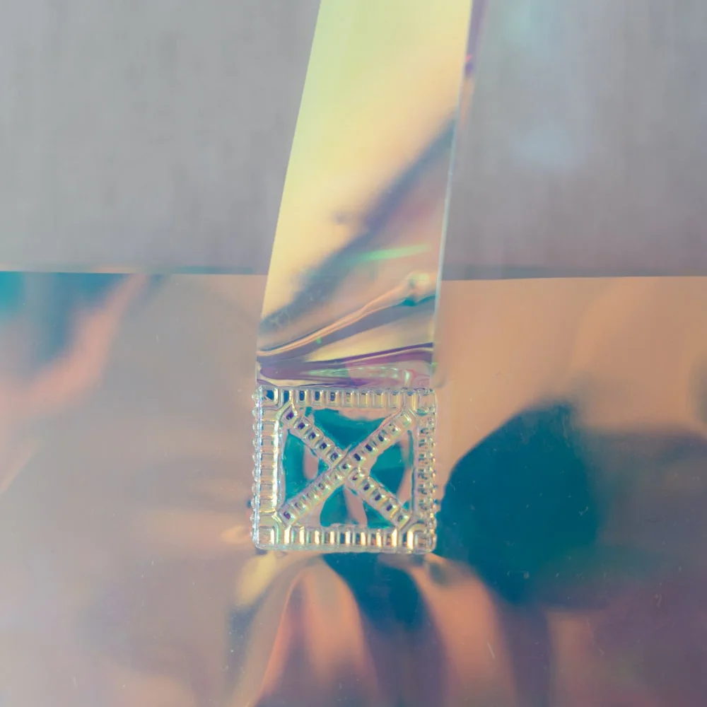 Custom LOGO Silk Screen Print Transparent Holographic Fashion PVC Tote Bag - RG23PV01 - Detail