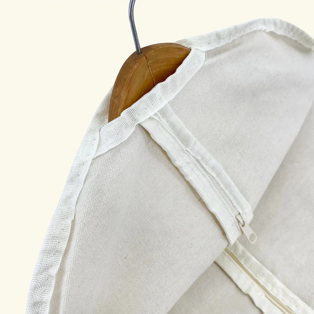 Wholesale Custom Logo 10oz Cotton Garment Bag With Zipper - Detail