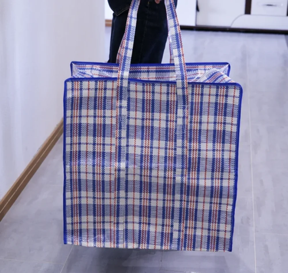 3colors check design PVC Laundry bag with zipper - SP23A004 - Detail
