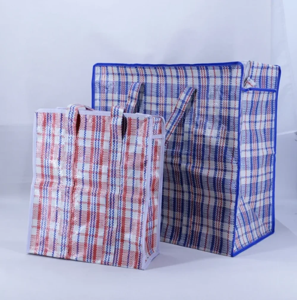 3colors check design PVC Laundry bag with zipper - SP23A004