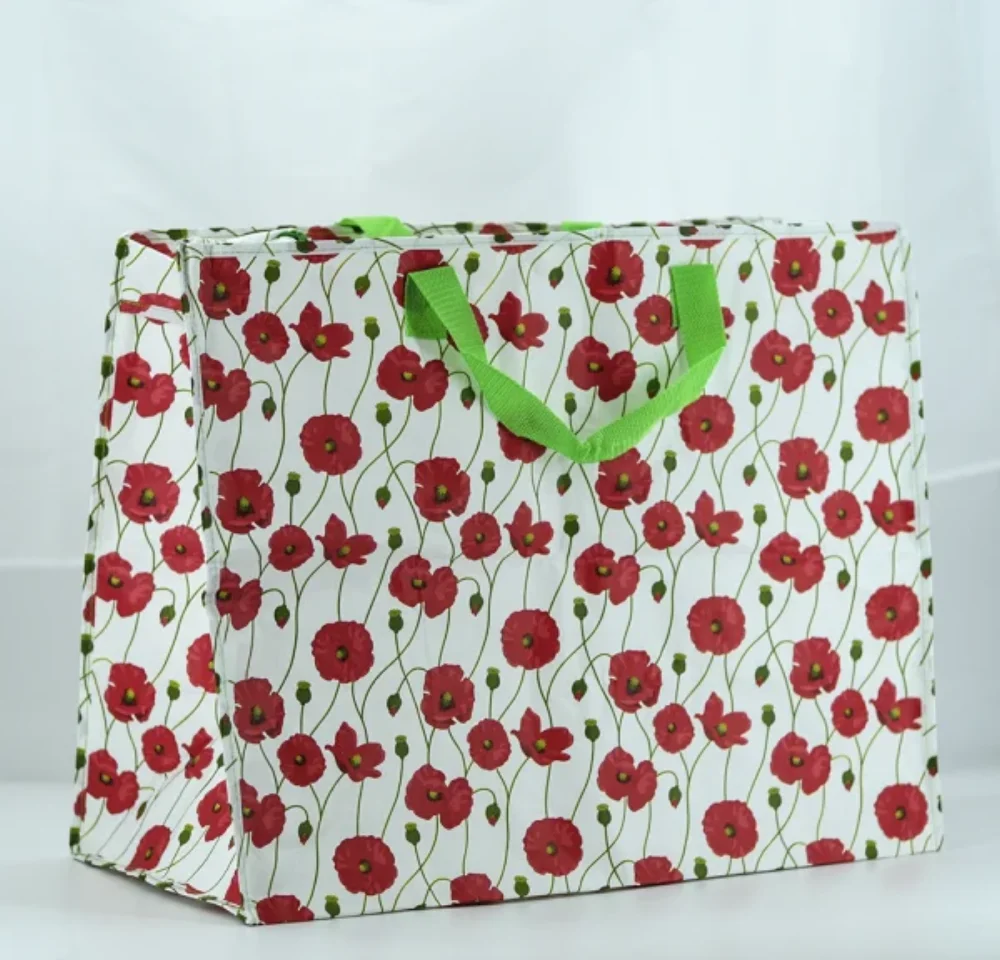 FLOWER DESIGN RECYCLED PP WOVEN LAMINATED STORAGE BAG - ST23A001