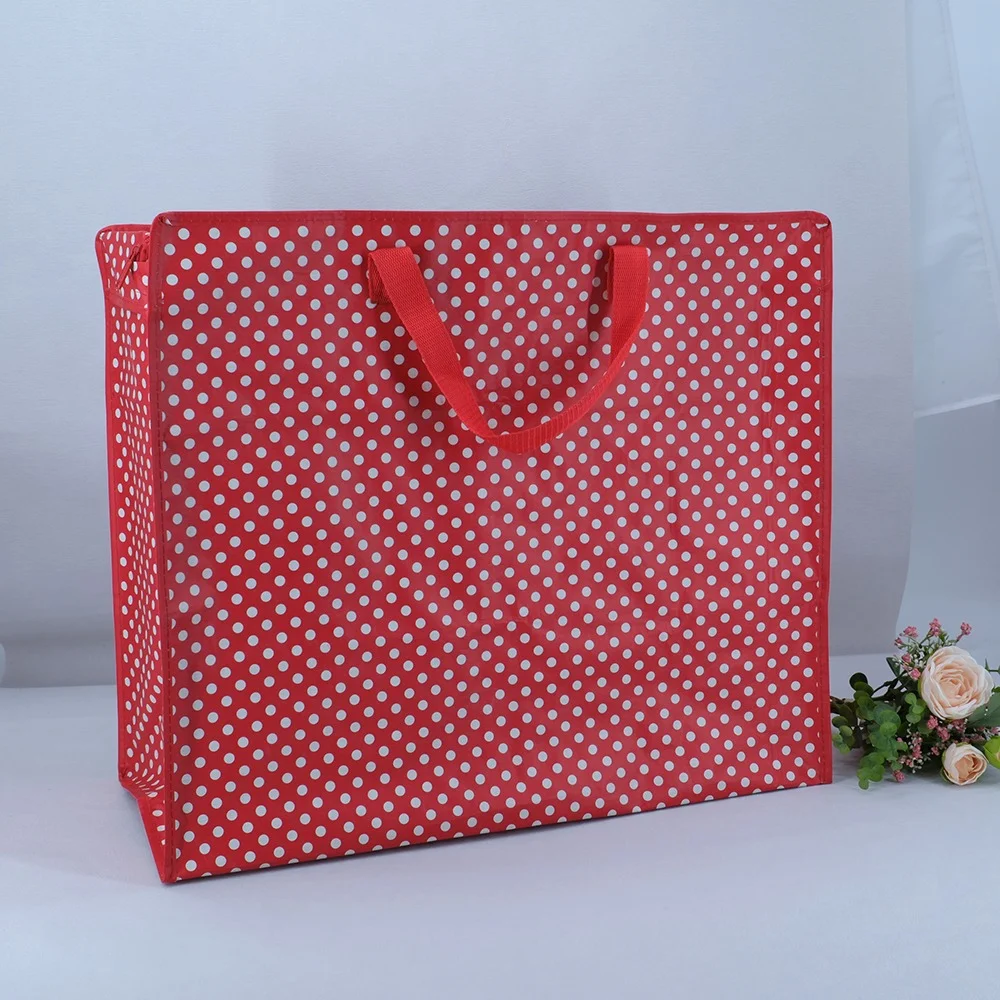 classics red dot design Wholesale Storage Laundry PP Woven Bags with Zipper - ST23A007
