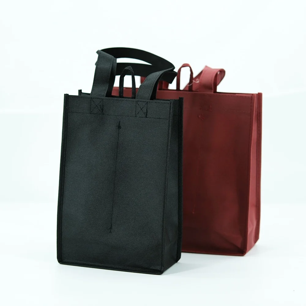 Bugundy color wine bag wine Non woven bags for 2 / 3 / 4 /6 bottle wine - WB-1902 - Detail