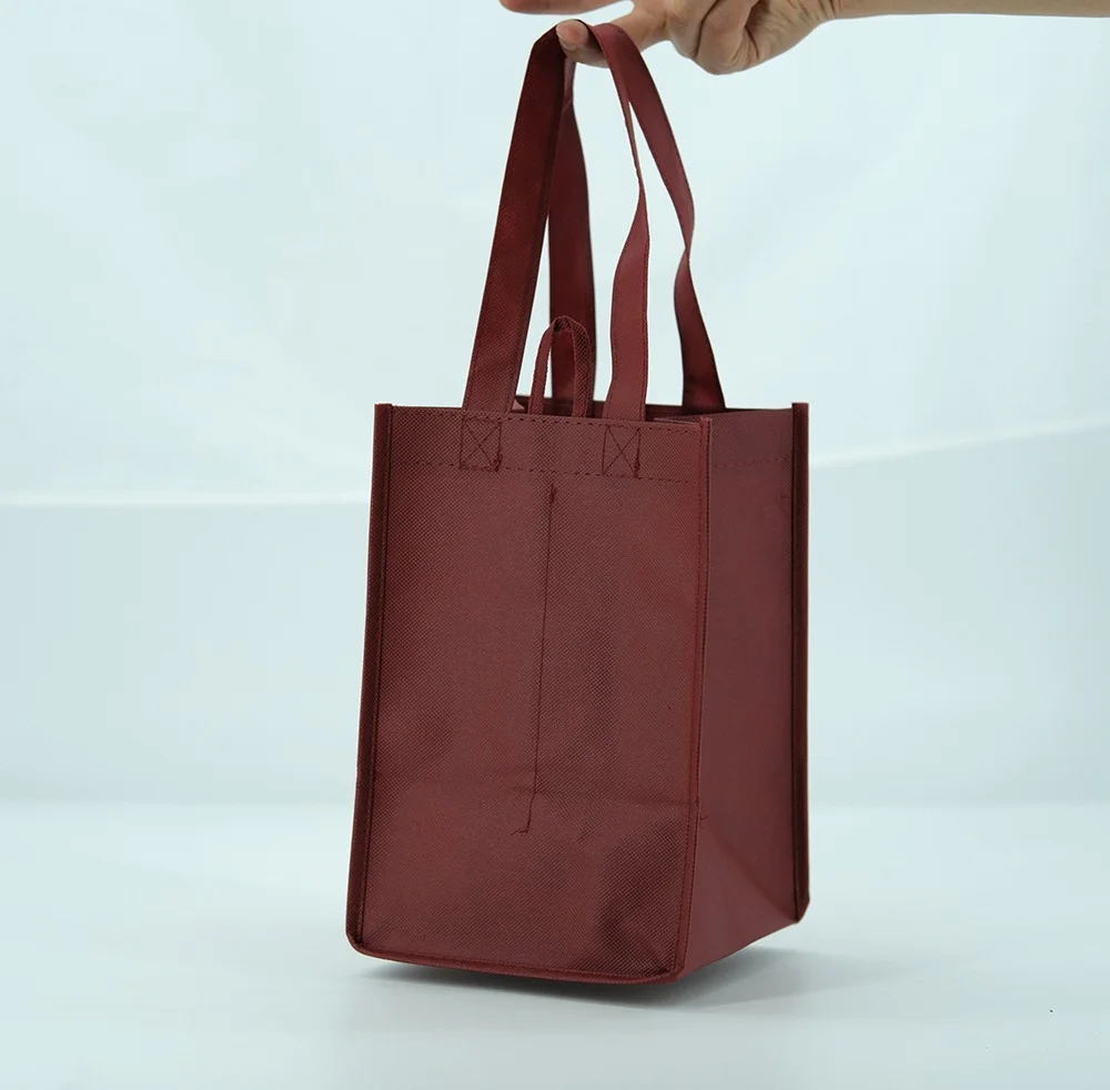 Bugundy color wine bag wine Non woven bags for 2 / 3 / 4 /6 bottle wine - WB-1902 - Detail