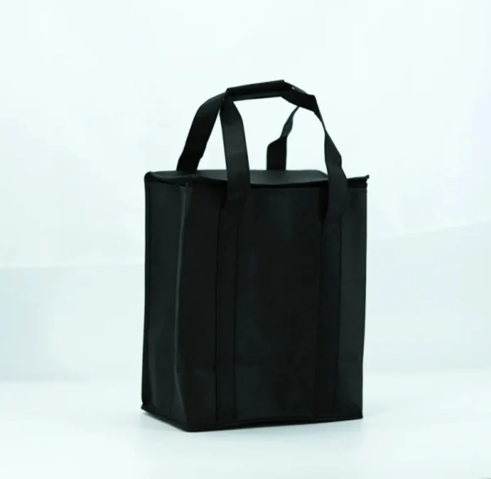 Non woven wine bags with 6 divid bottle holder with zipper closure. - WB-1903