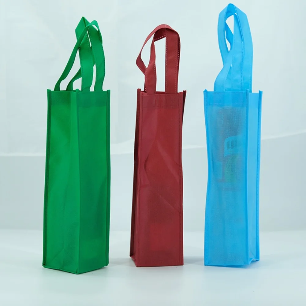 Cheapest reusable Non Woven gift wine tote bags for One Bottle wine - WB-1904 - Detail